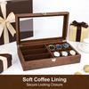 12 Slot Walnut Wood Eyeglass Case Single Layer Sunglasses Storage Box for 8 Pairs Glasses Display Holder Interior Brown Co