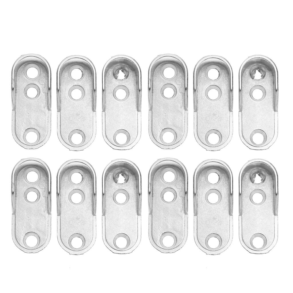 12pcs Rod Socket Iron Wardrobe Closet Flange Strong Load Bearing Capacity Easy Install Closet Rod Holder Bracket Hardware