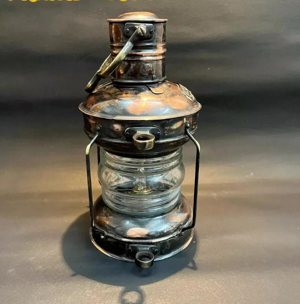Handmade Vintage Style Burner Lantern, Brass Ship Lantern, Marine Oil Burner Lantern Home Decor, Nautical Lamp, Copper Lamp, Christmas Gift