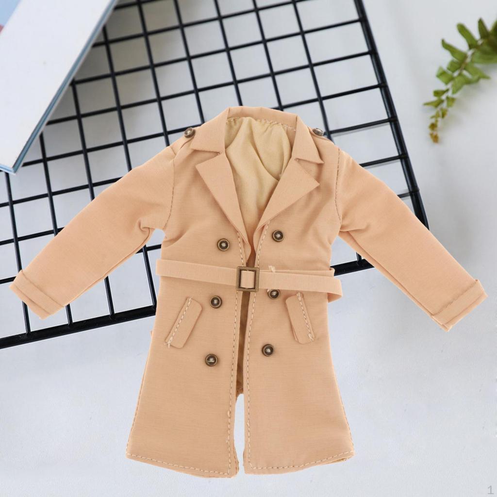 1/12 Figure Long Trench Coat with Belt for 6inch Action Figures