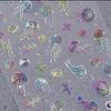 Jellyfish Summer Beach Nail Stickers Colorful Shell Starfish Conch Fish Adhesive Sliders Embossed Decals Manicure Foils Decor