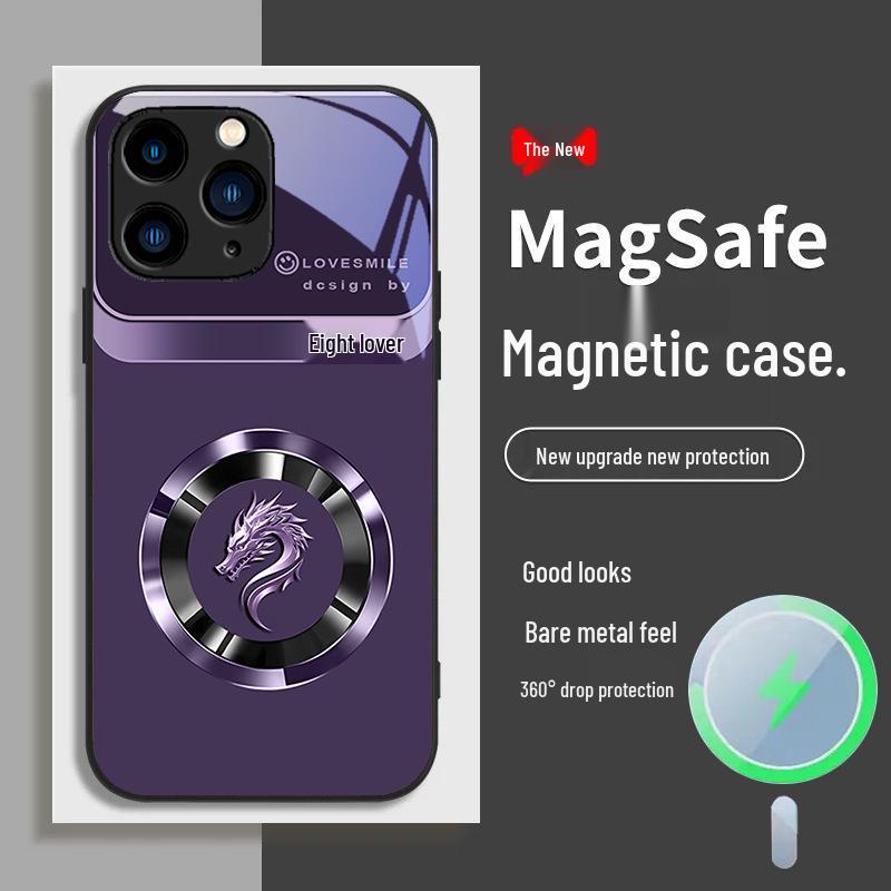 

Чехол для телефона Apple 11 Ring Dragon Head Plus с магнитным креплением Promax All-inclusive 12, защитное стекло от падений 13, роскошный чехол. iPhone 11 фиолетовый