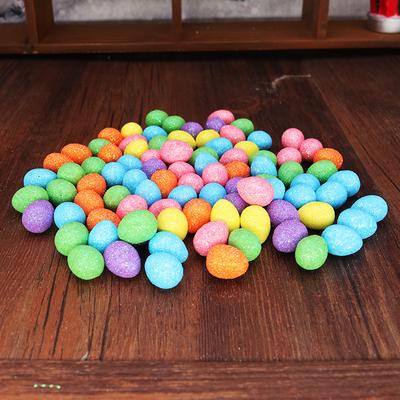 80Pcs/Bag Sparkling Easter Eggs Colorful Foam Bird Pigeon Eggs Diy Craft Gift