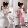 Summer Girls' Ice Silk Pajama Set: Thin Short-Sleeve Modal Loungewear for Kids, Perfect for Air-Conditioned Rooms