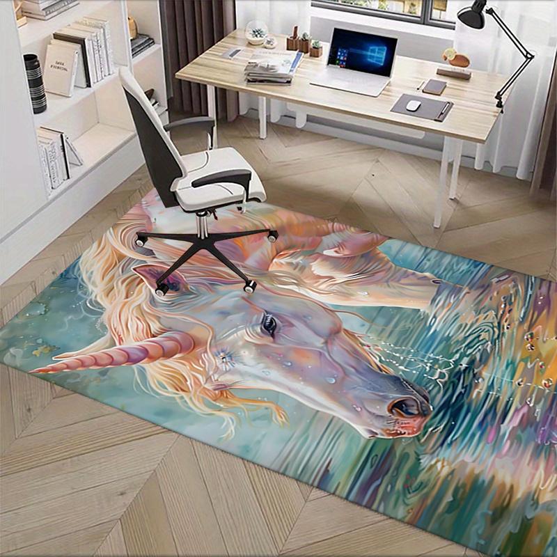 Unicorn Chair Mat: Office Carpet for Home Decor, Large Rug for Sofa, Desk Mat Gift, Suitable for Bedroom, Living Room & All Rooms
