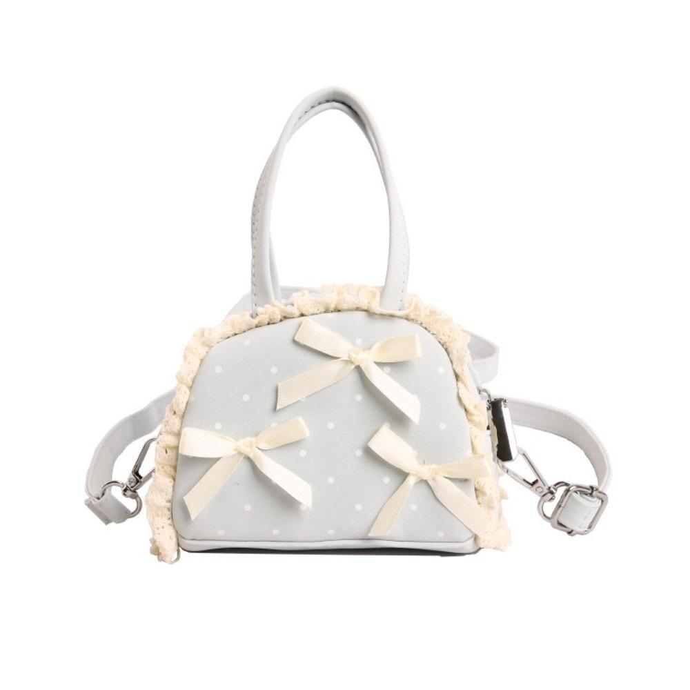 Handtasche mit oberem Griff, Pünktchen, Rüschen-Umhängetasche, Süße Leder-Umhängetasche, Einkaufen