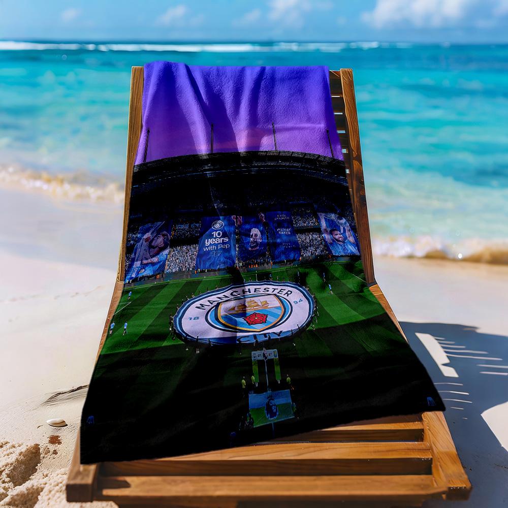 Manchester City Beach Towel Super Soft Microfiber Quickdry Fabric Comfortable Lightweight