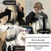 Luxuriöser Farbverlauf Mohair Patchwork Schal: Dicker, warmer Winter-Nackenschal für Damen, Schal im koreanischen Stil aus Imitat-Kaschmir.