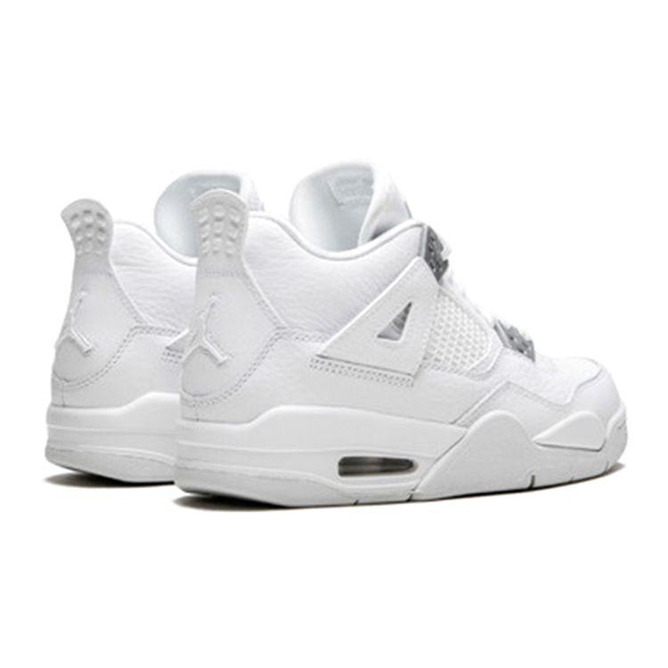 Air Jordan 4 Retro GS Pure Money 2017 Kids Sneakers White Metallic-Silver Pure-Platinum 408452-100
