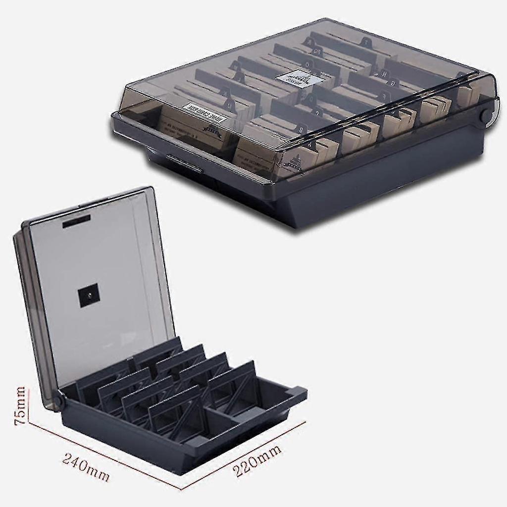 Business Card Box, 1000 Card Capacity Business Card Storage Box With A-z Index