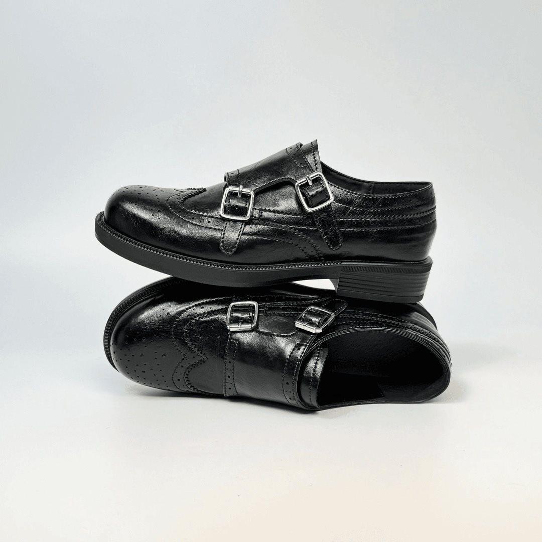 

Thick-Soled New Belt Buckle Round Head Spring Small Leather Shoes Women S Versatile 2026 Brock British Style Loafer Single Shoes 40 чорний