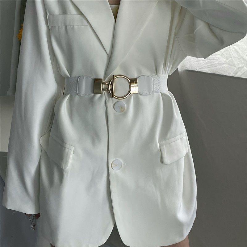 

Womens Trendy Elastic Waist Belt Versatile For Dresses Shirts And Jackets In Elegant Black White And White Waistband
