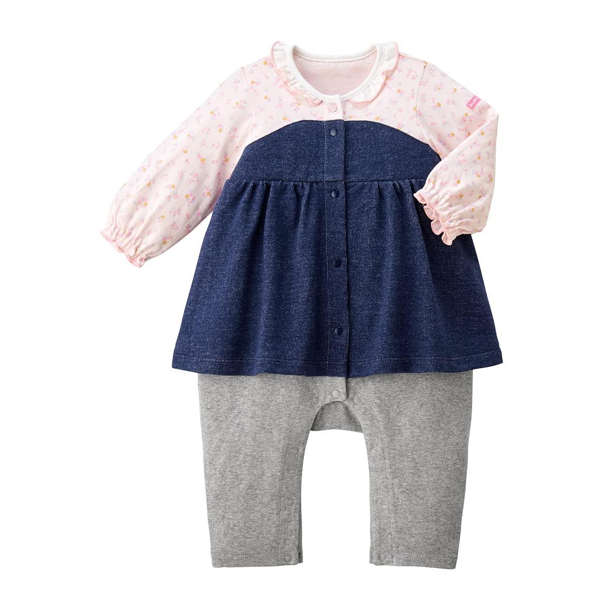 

Miki House Hot Biscuits Baby Coverall Navy Girl s Romper, 80cm, Blue, 70-1214-386