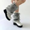 Long Tube Women Fur Leg Warmers Imitation Wolf Fur Fur Knee Cover Fur Leg Warm Socks  Women