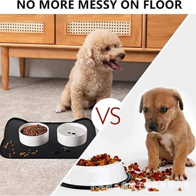 Silicone Pet Feeding Mat: Easy-Clean, Foldable, Leak-proof, Non-slip, Waterproof for Cats & Dogs