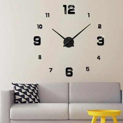 New 3D Luminous Wall Clock Modern Minimalist Style Frameless Acrylic DIY Digital Clock Mirror Effect Wall-Mounted Silent Clock