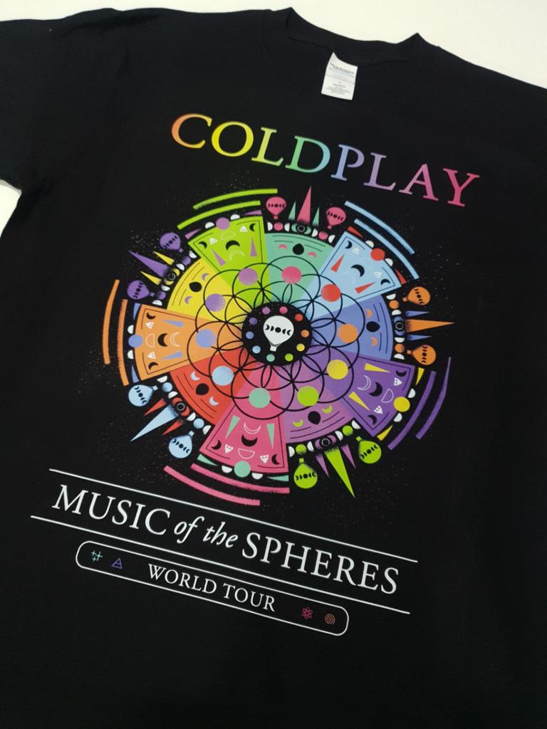 Coldplay Music of The Spheres World Tour 2025 T-Shirts aus Baumwolle, schweres, mentales Mode-T-Shirt mit Grafik, kurzärmelig, Unisex-Tops