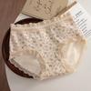Pastoral Girl Antibacterial Mid-Waist High Elasticity Triangle Panties for Women - Soft & Comfortable with Extended Crotch