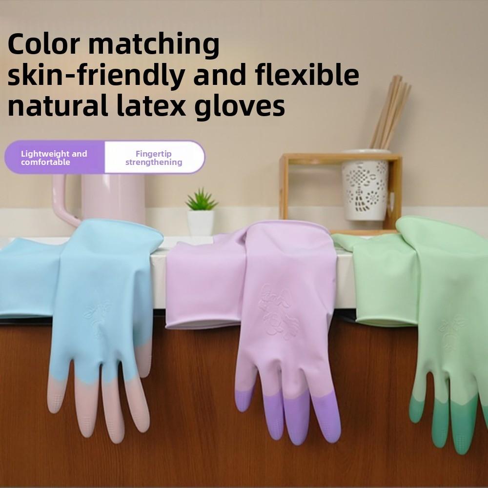 3Pairs/Set Oil Resistant Latex Gloves Thickened Cleaning Gloves Dishwashing Gloves Car Washing
