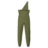 Men One Shoulder Fishing Jumpsuit Water Resistant Sleeveless Elastic Side Waist Legs Overalls with Hook Loop Fastener and Zip Pockets