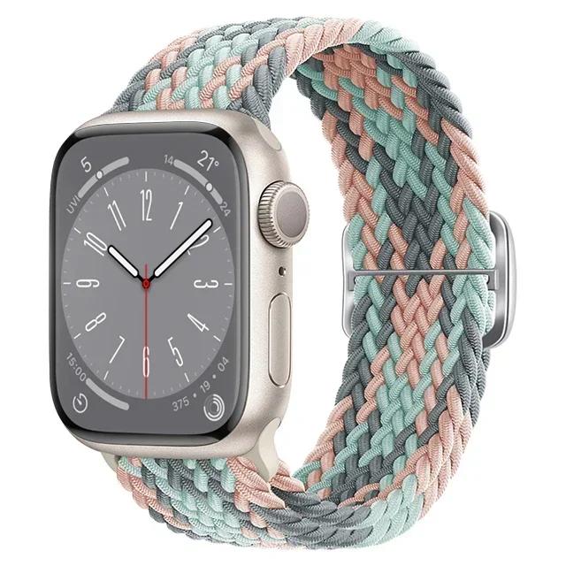 Nylon Strap for Apple Watch Ultra 2 Band 49mm 40mm 44mm 41mm 38 45mm Elastic Braided Loop Bracelet IWatch Series 9 8 7 6 SE 5 4