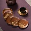 Retro Copper Round Tea Cup Mat Heat Insulation Anti-skidding Mug Mats Table Pad Household Kung Fu Tea Ceremony Accessories New