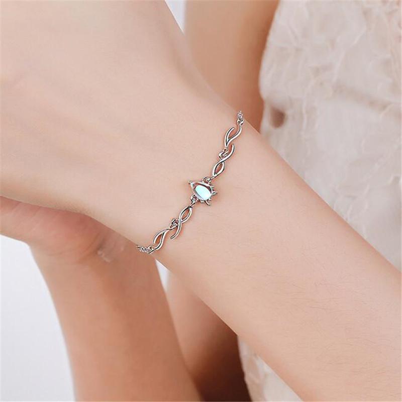 Neue schöne bunte Mondstein Hirsch 925 Sterling Silber Schmuck frische Geweih Tier Kristall beliebte Armbänder SL088