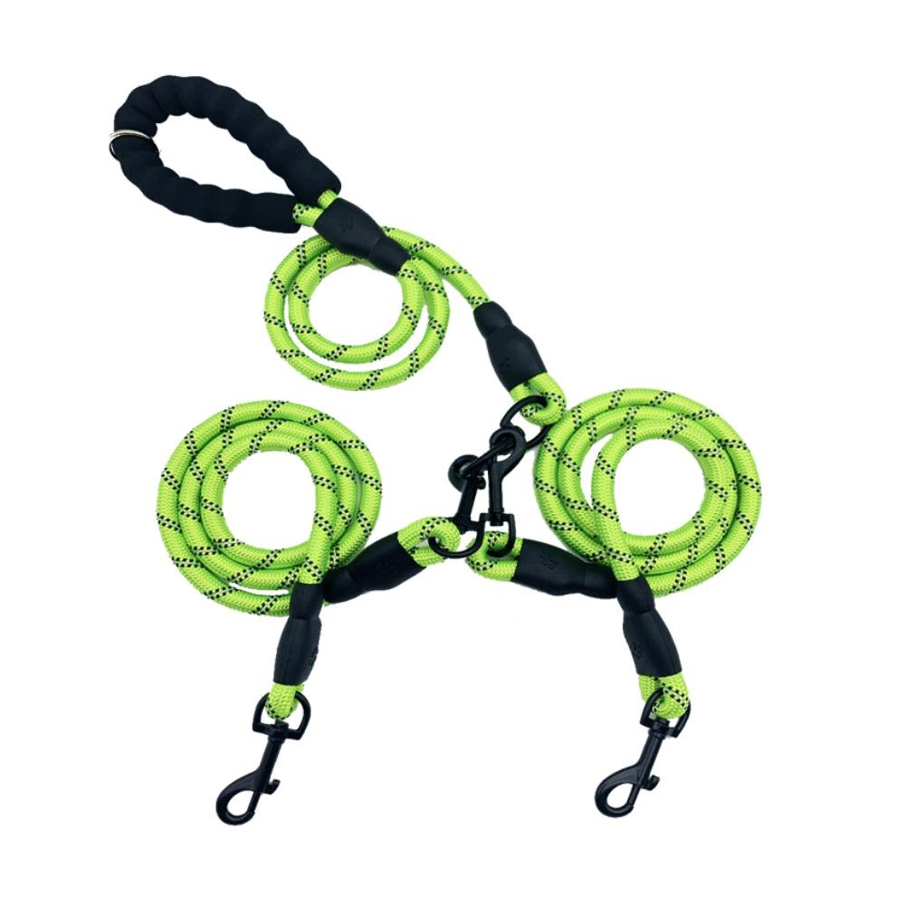 Medium and large dog dog leash Double dog double head reflective one drag 23456Multi dog leash