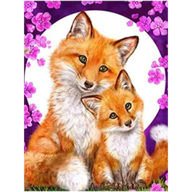 

DIY Алмазная картина Лиса Набор для вышивки крестом Мозаика Искусство Алмазная картина Полный круг/Квадратный алмаз Украшение дома Round 30x40cm