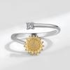 New Niche Sunflower Spinner Ring For Women Rotatable Daisy Band Fashion Jewelry Gift