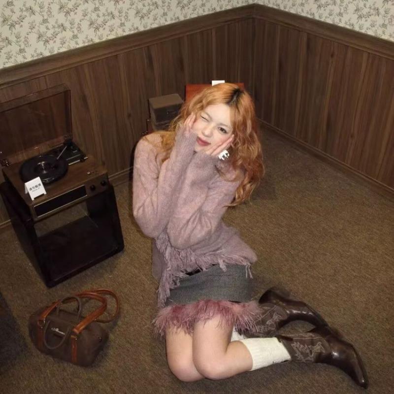 2025 Frühling und Herbst Mode Spitzfarbene Damen-Mid-Calf-Stiefel mit mittlerem Absatz Ärmel Bestickte Western-Cowboystiefel