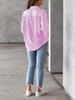 European and American Women's Spring 2025 Striped Long Sleeve Loose Cardigan Top