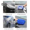 1 Pair Chenille Microfiber Car Wash Mitt Scratch Lint Free Double sided Cleaning Strong Water Absorption Thickened Car Wash Gloves