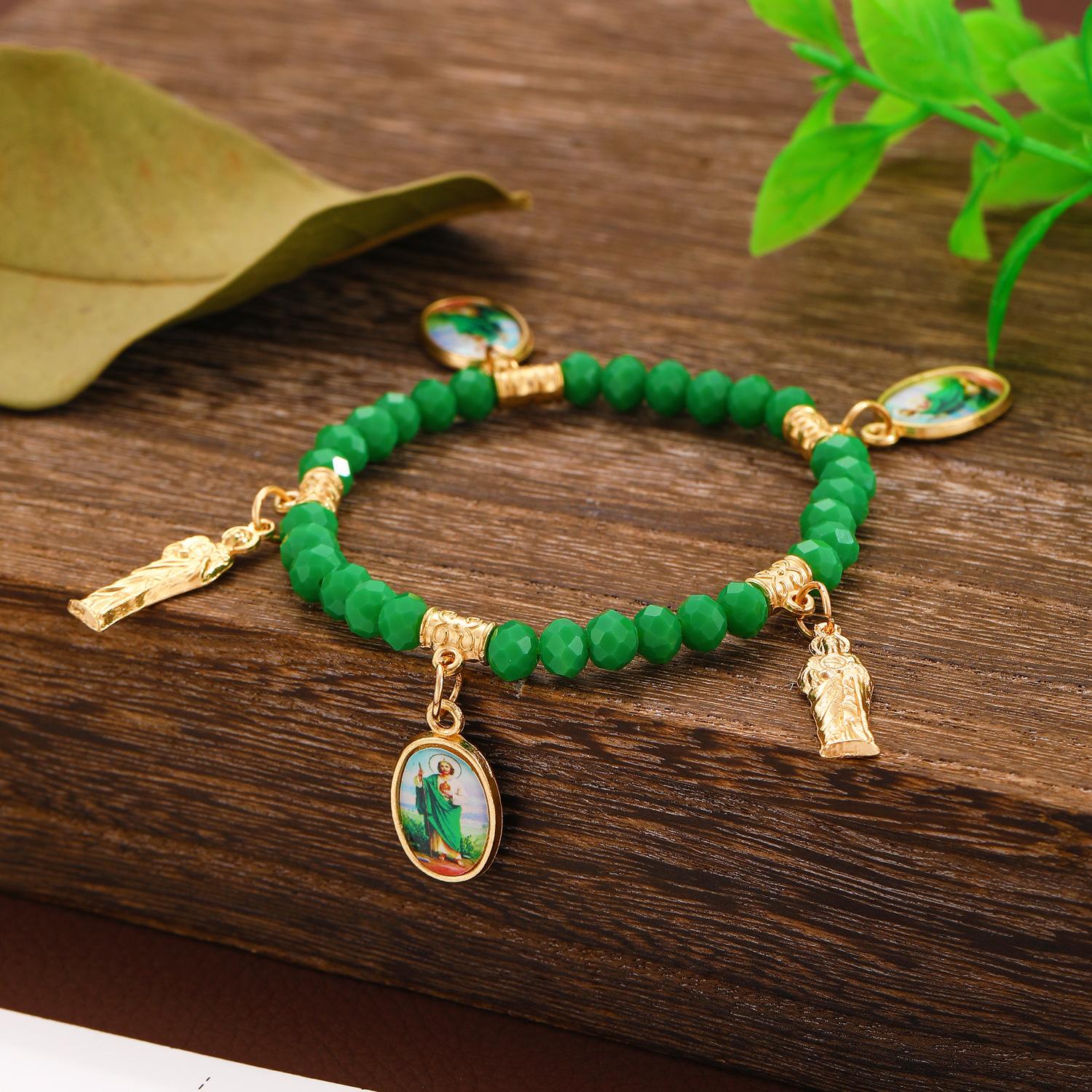

Ретро-мода Портрет Марии Браслет Бисерные Украшения 1 pcs зелёный