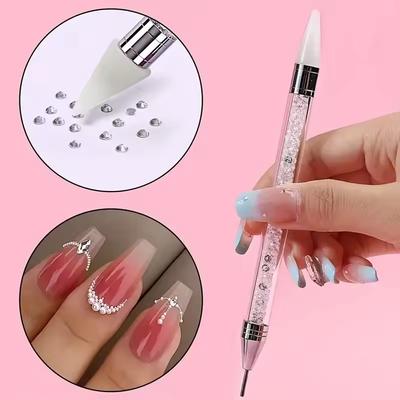1/2Pcs Wax Dual-ended Pen Nail Rhinestone Picker Pick Up Wax Pencil For Rhinestones Tip Crystal & Gem Nail Art Tool for DIY