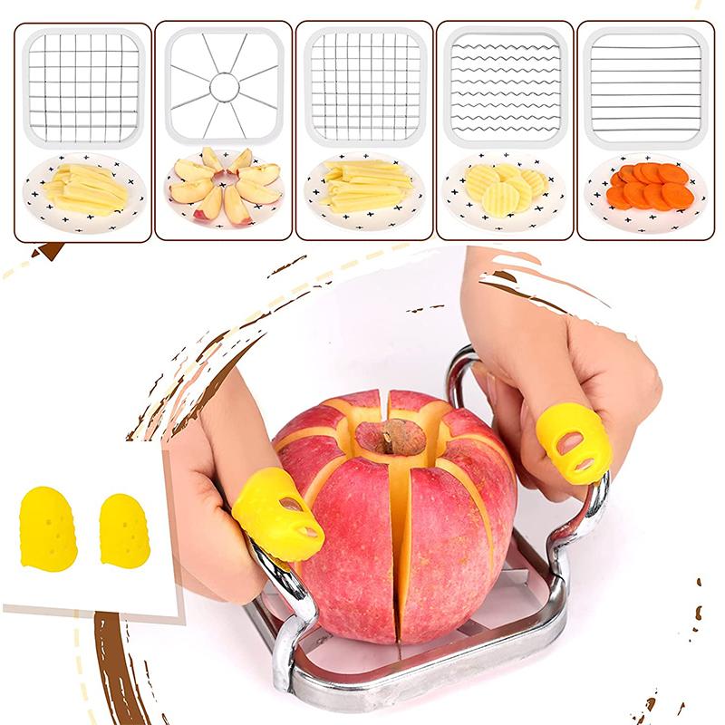 5pc Grid Cutting French Fries Potato Apple Slicer Potato Slicer Vegetable Chopper Food Cutter French Fry Slicer Kitchen Tools