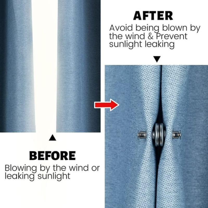 Magnetic Curtain Buckle Nail Free Detachable Window Decor Curtains Prevent Light Close Button tablecloths Curtain Magnet Clips