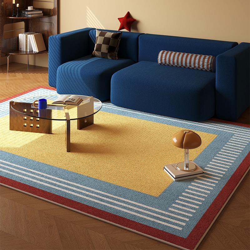 Vibrant Striped Carpet Living Room Decoration Bedroom Carpet Sofa Area Rug Big Size Coffee Tables Mat Non-slip Home Decor