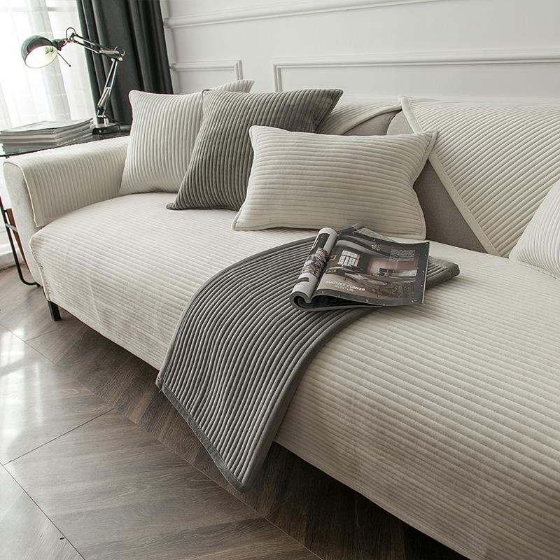 Plush Sofa Cushion Modern Fashion Winter Non-slip Seat Cushion Cover Cover Towel Winter Fabric Seat Cushion