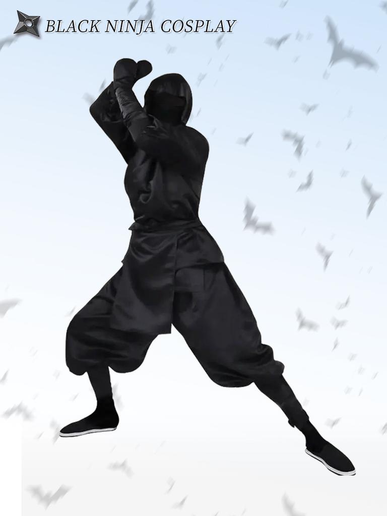Japanese Black Ninja Costume Halloween Costume Men Dark Assassin Night Costume Samurai Costume Halloween Show Samurai Costume