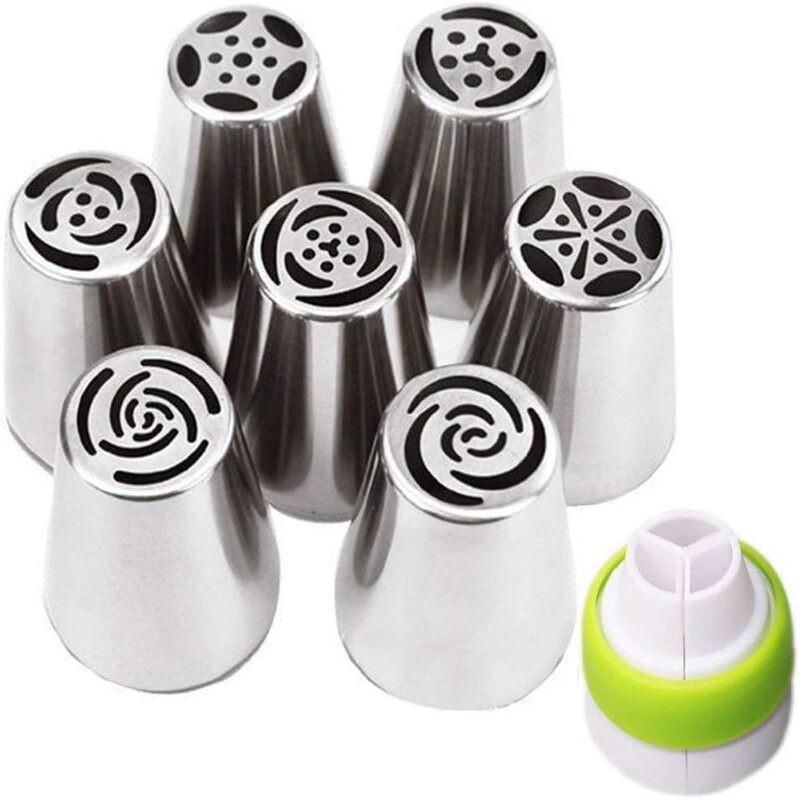 11-Piece Russian Style Piping Tips Set Stainless Steel Cake Frosting Decorations Baking Supplies