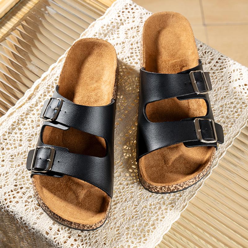 Summer Men Women Slippers Platform Cork Slides Outdoor Garden Shoes Beach Slippers Flip Flop Casual Indoor Shoes Size 36-46