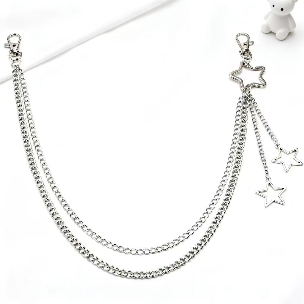 Accessories, Stylish Hollow-out Pentagram Pendant Trouser Chain, Hip-hop Trend Multi-layer Metal Accessories