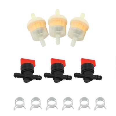 Válvulas de corte de tanque de gás combustível Filtros Grampos Cortador de escova de jardim Acessório para cortador de grama