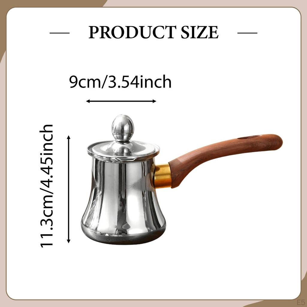 Coffee Pot Butter Melter Comfortable Grip Kitchen Essential for Gas Stoves with Handle Chocolate