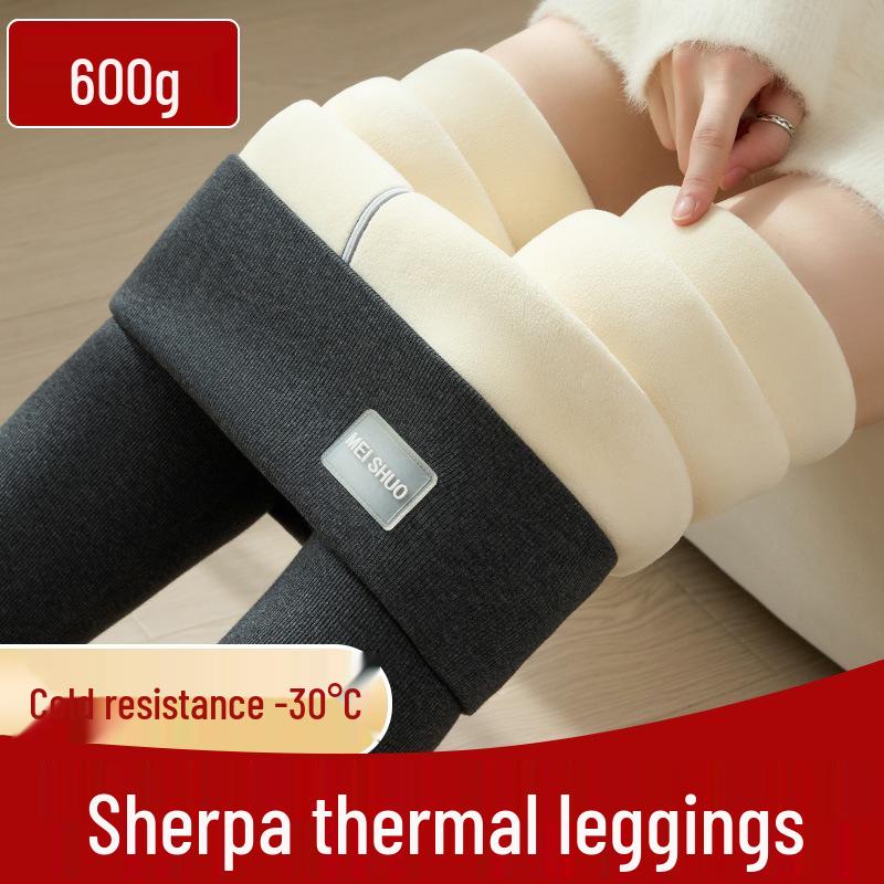 H799 Damen Extra Dicke Fleece-gefütterte Lammwoll-Leggings, Große Größen, Warme Herbst-/Winter-Oberbekleidung.
