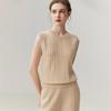 Lekasha Women's 100% Pure Cashmere Sleeveless Cable Knit Sweater for Autumn & Winter