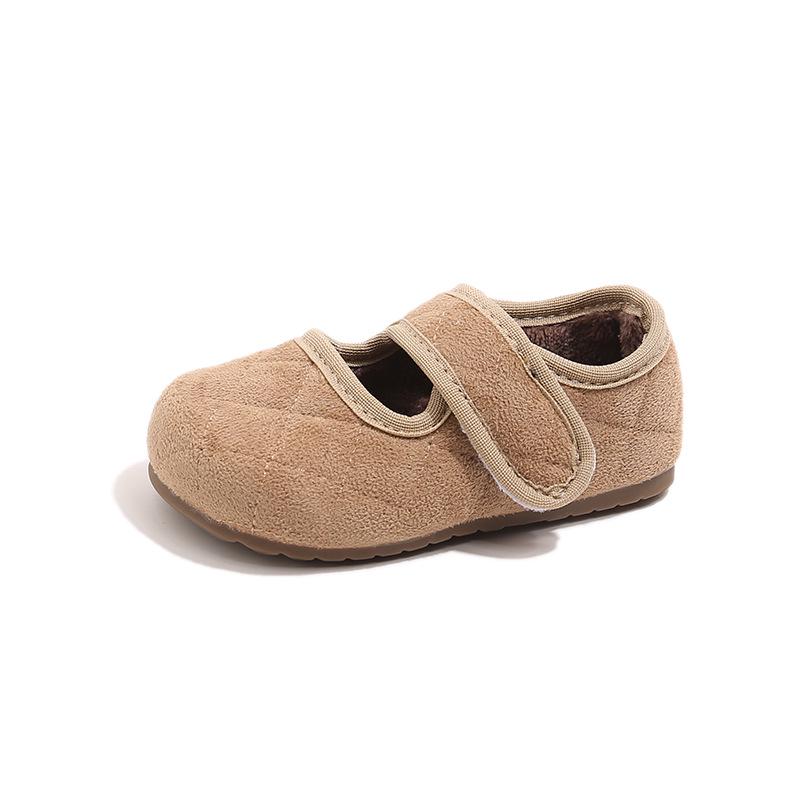 

2025 New Kids Fleece-Lined Cotton Shoes: Cozy, Warm Winter Footwear with Closed Heel for Babies 24/15.3cm бежевий