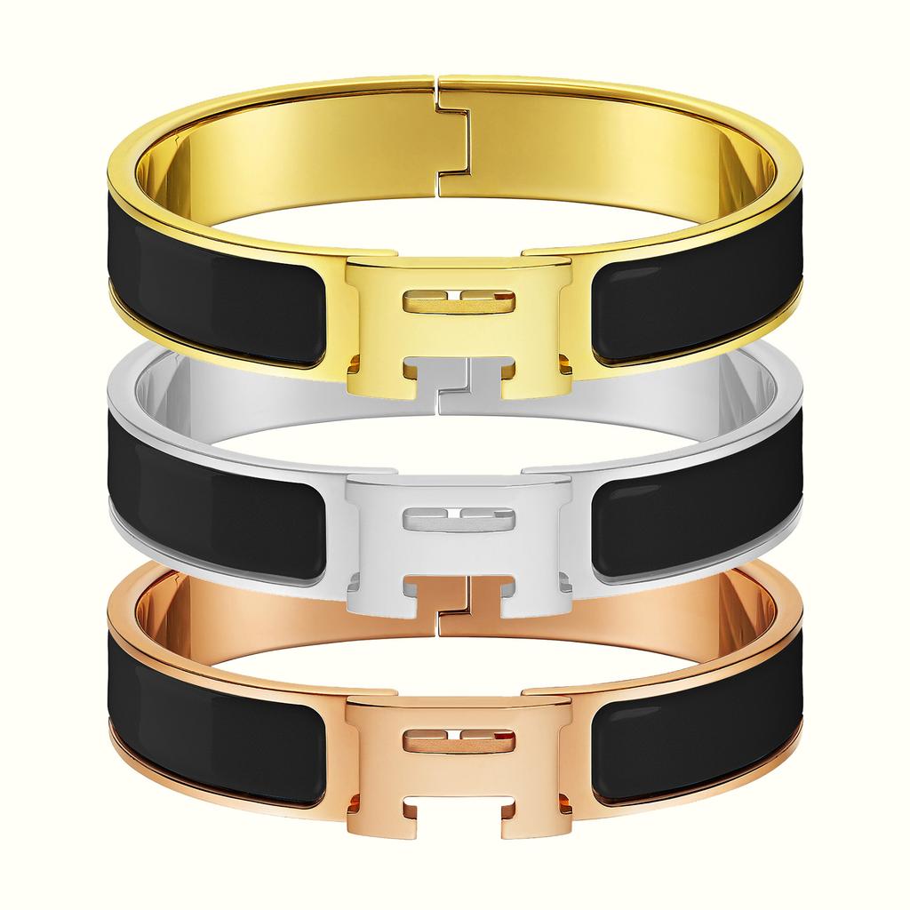 Bracelet classique 2025 avec lettre H, bracelet en émail multicolore, argent 925