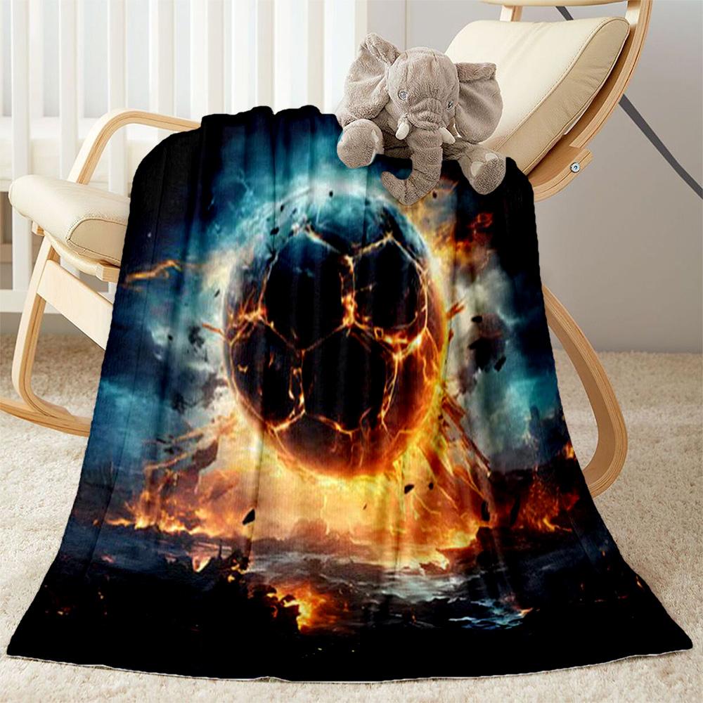 1pc Soccer Ball Blanket Comfortable Soft Lightweight Multi Purpose Blanket Travel Camping Picnics Sofa Office Bed Living Room Gift Friends Family